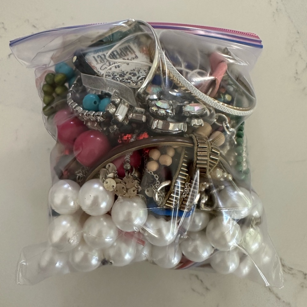 Jewelry craft lot mixed bag about 2 pounds of crafting jewelry